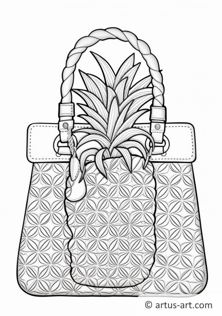 Pineapple with a Pineapple Purse Coloring Page